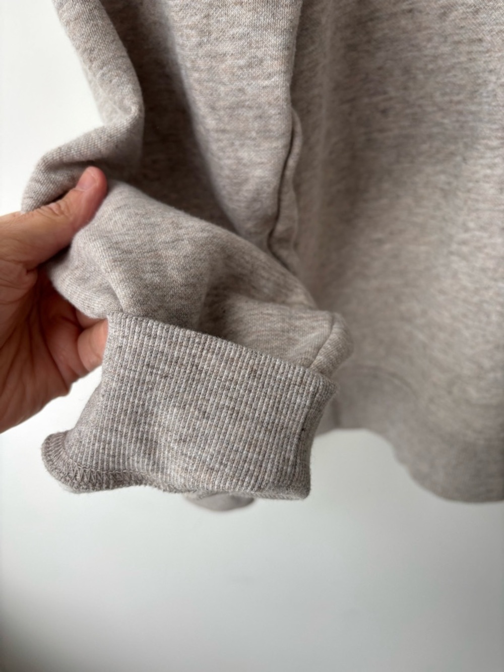 Oversized Neutral Sweatshirt Cotton Pullover Minimalist SoftCrewneck oatmeal - Picture 3 of 8